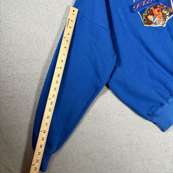 Vntg Midland Sport University Of‎ Florida Crew Neck Sweater Blue Paisley Size L - Picture 7 of 10